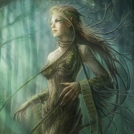 Дриада лесная нимфа