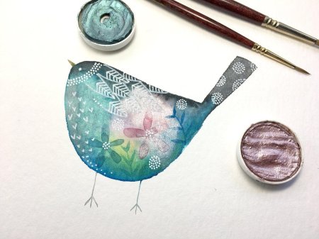 Соловьева евгения акварель птицы