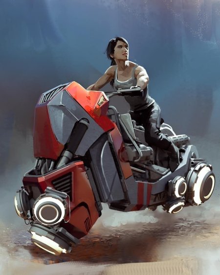 Cyberpunk мотоцикл концепт
