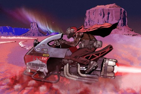 Cyberpunk летающий мотоцикл