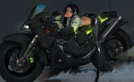 Девушка на мотоцикл