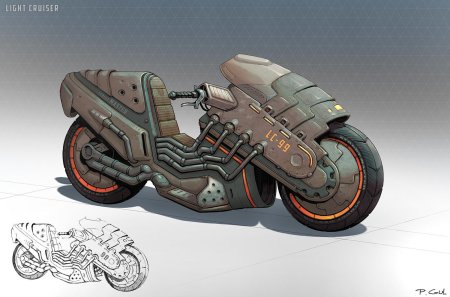 Cyberpunk мотоцикл концепт