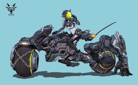 Мотоцикл scifi концепт art