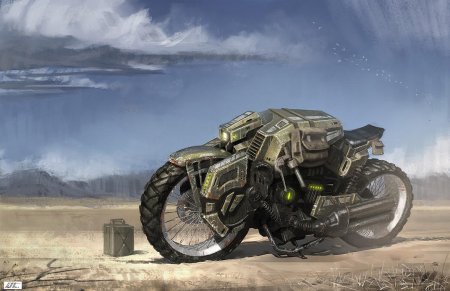 Мотоцикл scifi концепт art