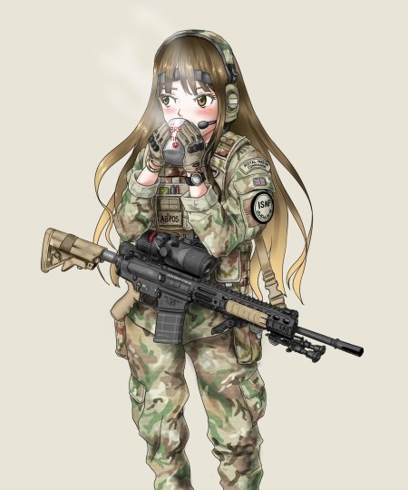 Аниме девушка военная