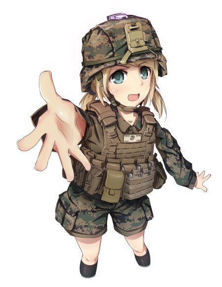 Аниме тянка в военной форме