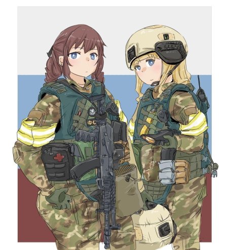 Аниме военная девушка