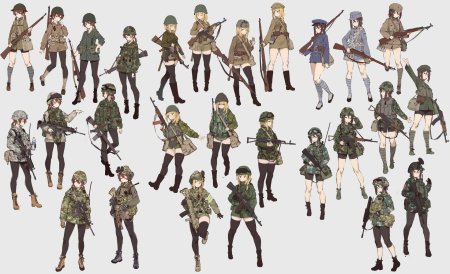 Аниме девушка военная
