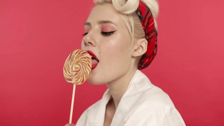 Girl eating lollipop