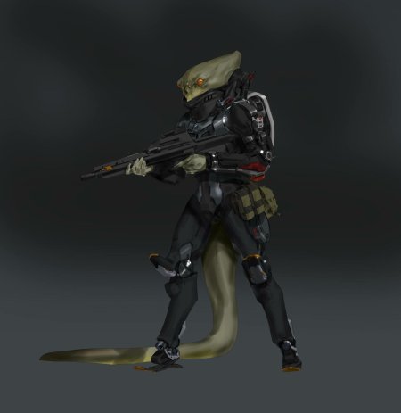 Cyberpunk concept art солдат