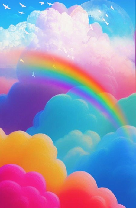 A rainbow in the sky