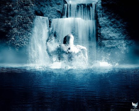 Вода водопад