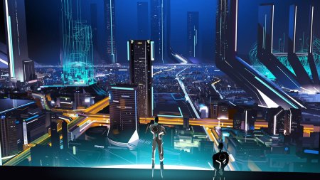 Future city art cyberpunk неон