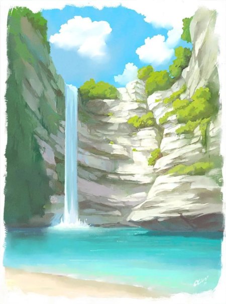 Водопад рисунки