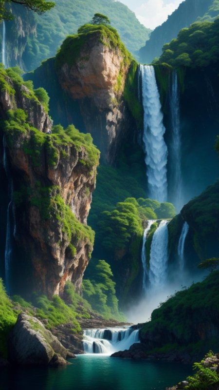 Красивая природа водопад