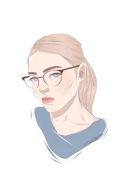 Рисунок девушка в очках