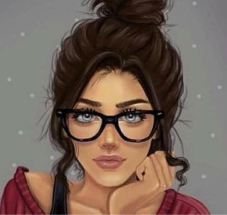 Мультяшная девочка в очках