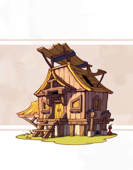 Домик концепт арт fantasy дом concept art