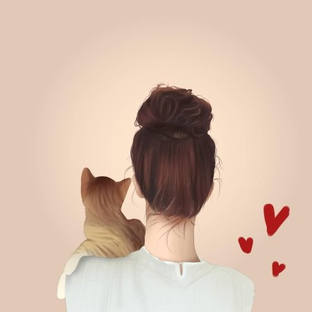 Девушка с кошками