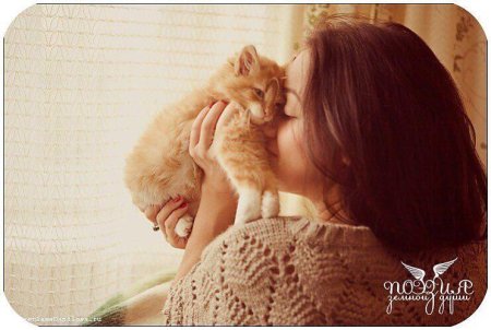 Девушка с рыжим котом
