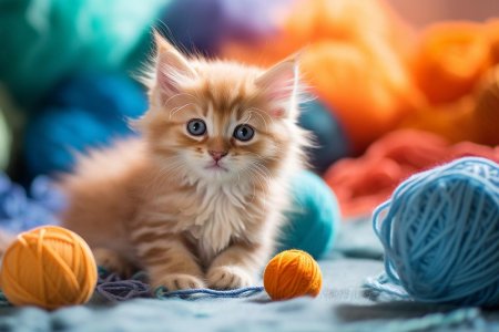 Котенок с клубком