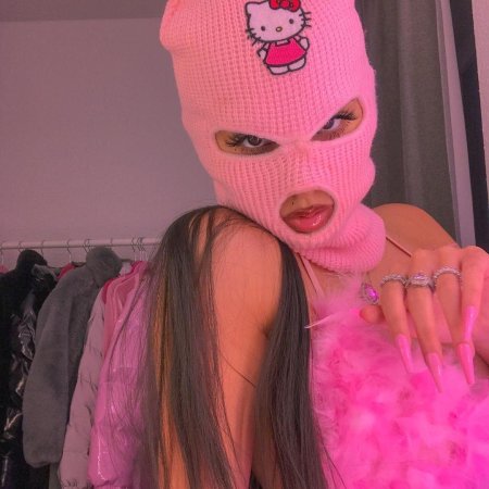 Pink ski mask