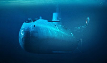Подводная лодка под водой