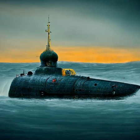 Подводная лодка опускается