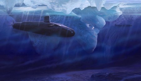 Подводная лодка под водой