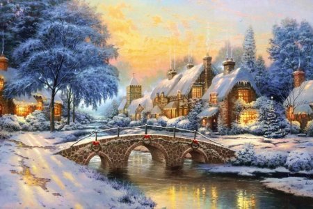Томас кинкаде зимний пейзаж