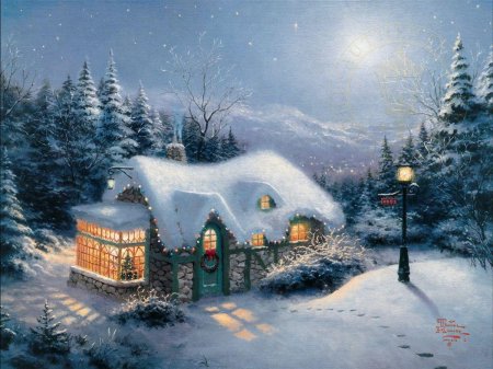 Thomas kinkade рождественские домики