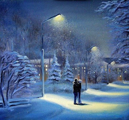 Зимний пейзаж в городе