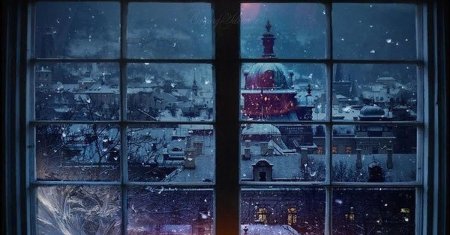Окно зима