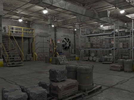Cyberpunk environment склад