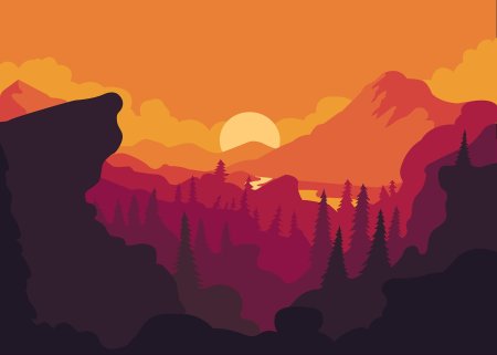 Firewatch pixel art landscape