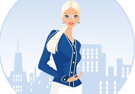 Мультяшная бизнес девушка
