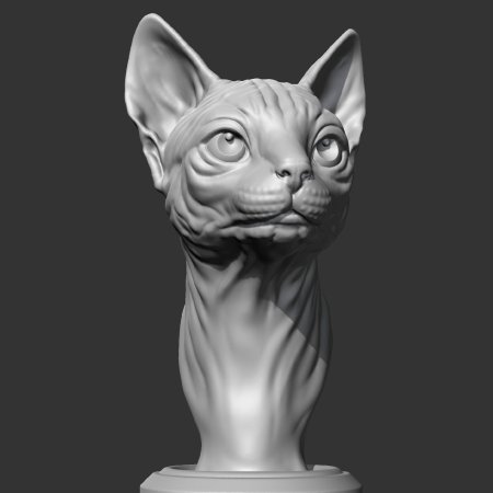 Кот сфинкс 3д модель
