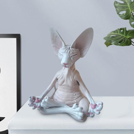 Кошка сфинкс медитирует фигурка