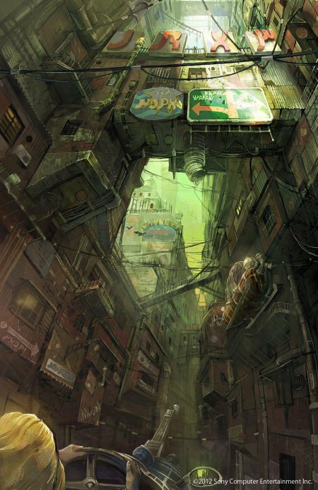 Cyberpunk город концепт арт