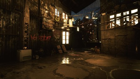 Cyberpunk улица трущобы