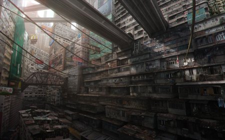 Sci fi art город киберпанк антиутопия