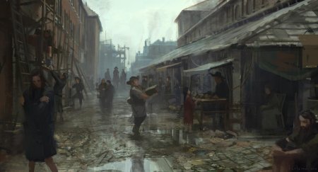 Трущобы фэнтези арт средневековье