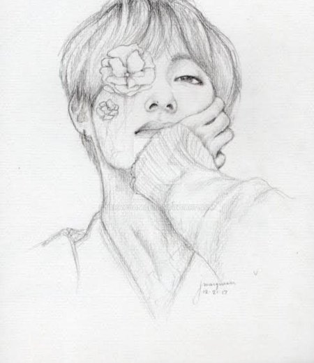 Ким тэхен рисунок