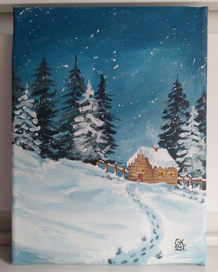 Рисовать зимний пейзаж