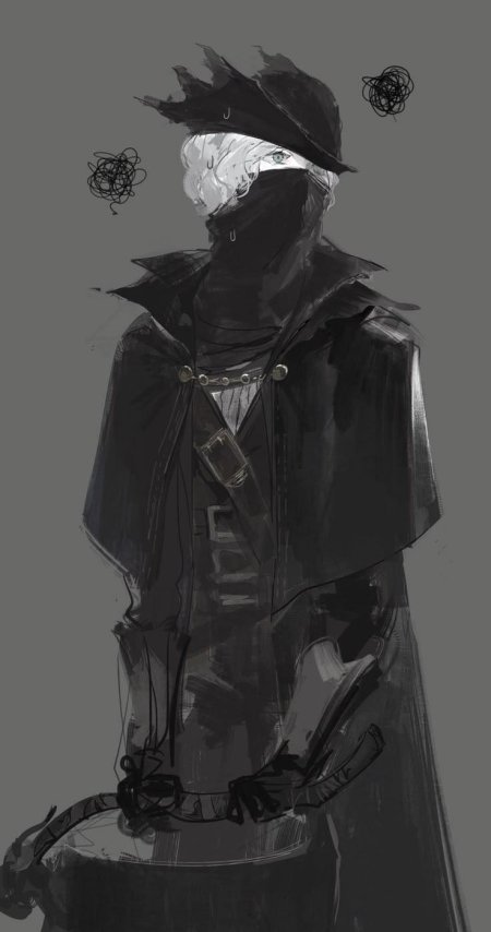Bloodborne охотник в маске арт
