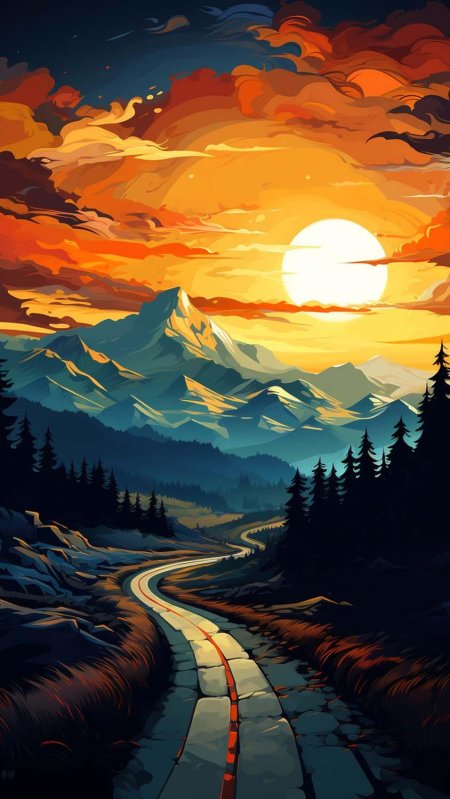 Закат в горах