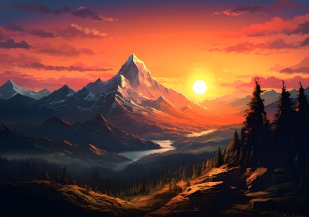 Закат в горах