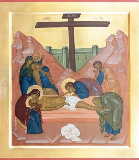 Погребение христа икона