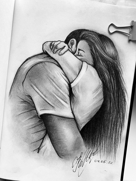Объятия рисунок карандашом