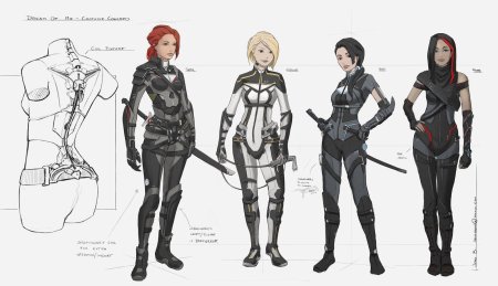 Cyberpunk одежда женская концепт art